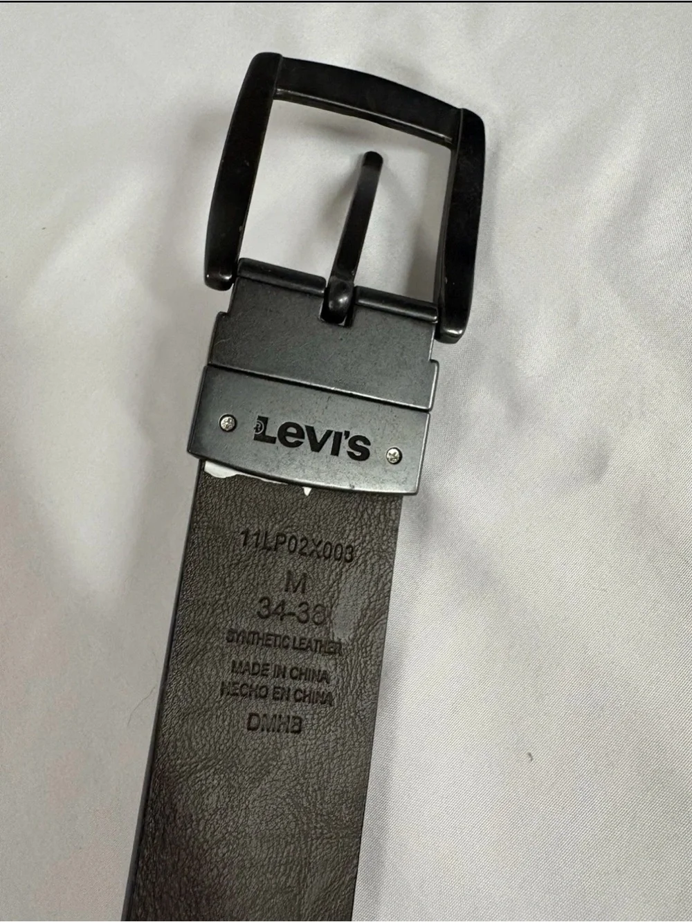 Levi's Black Men's Leather Belt with Dark Metal Buckle
